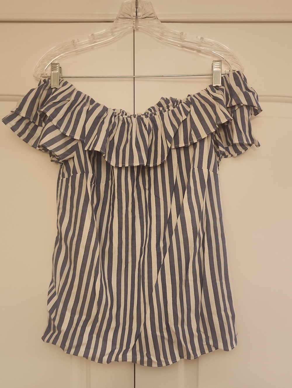 Michael Kors Twilight Blue and White Striped Top